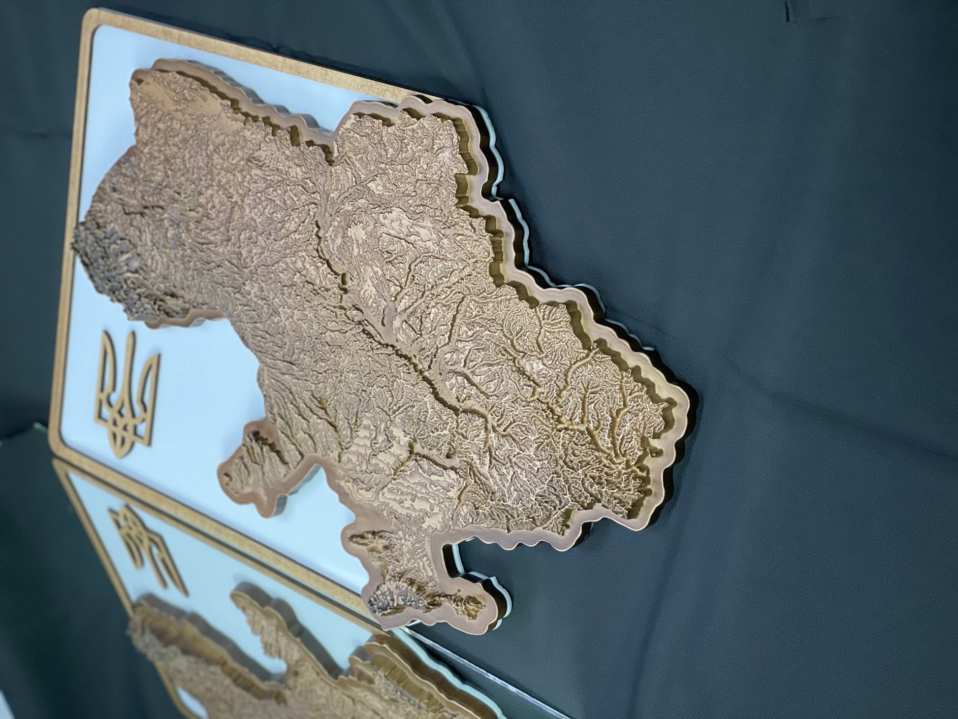Drewniana topograficzna mapa Ukrainy 3D, mapa podróżna