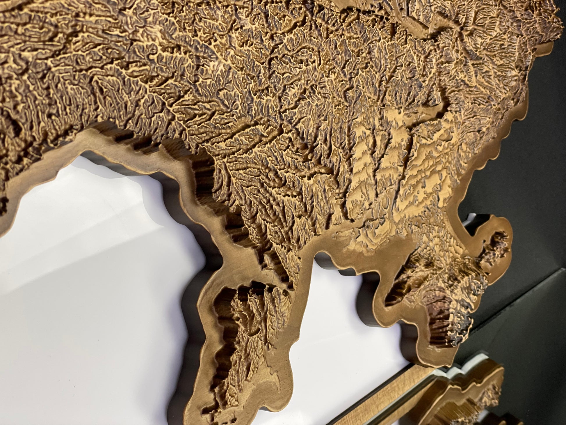 Mapa Ukrainy 3D kolor Nut, drewniana mapa podróżna, mapa topograficzna, mapa reliefowa