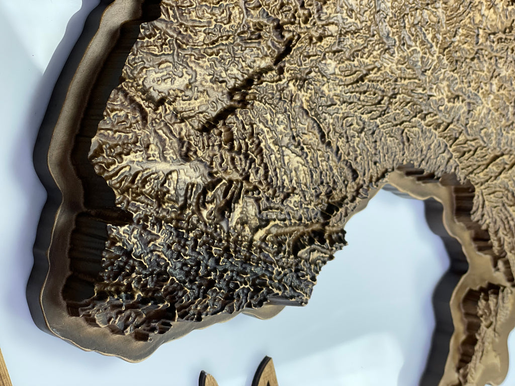 Mapa Ukrainy 3D kolor Nut, drewniana mapa podróżna, mapa topograficzna, mapa reliefowa