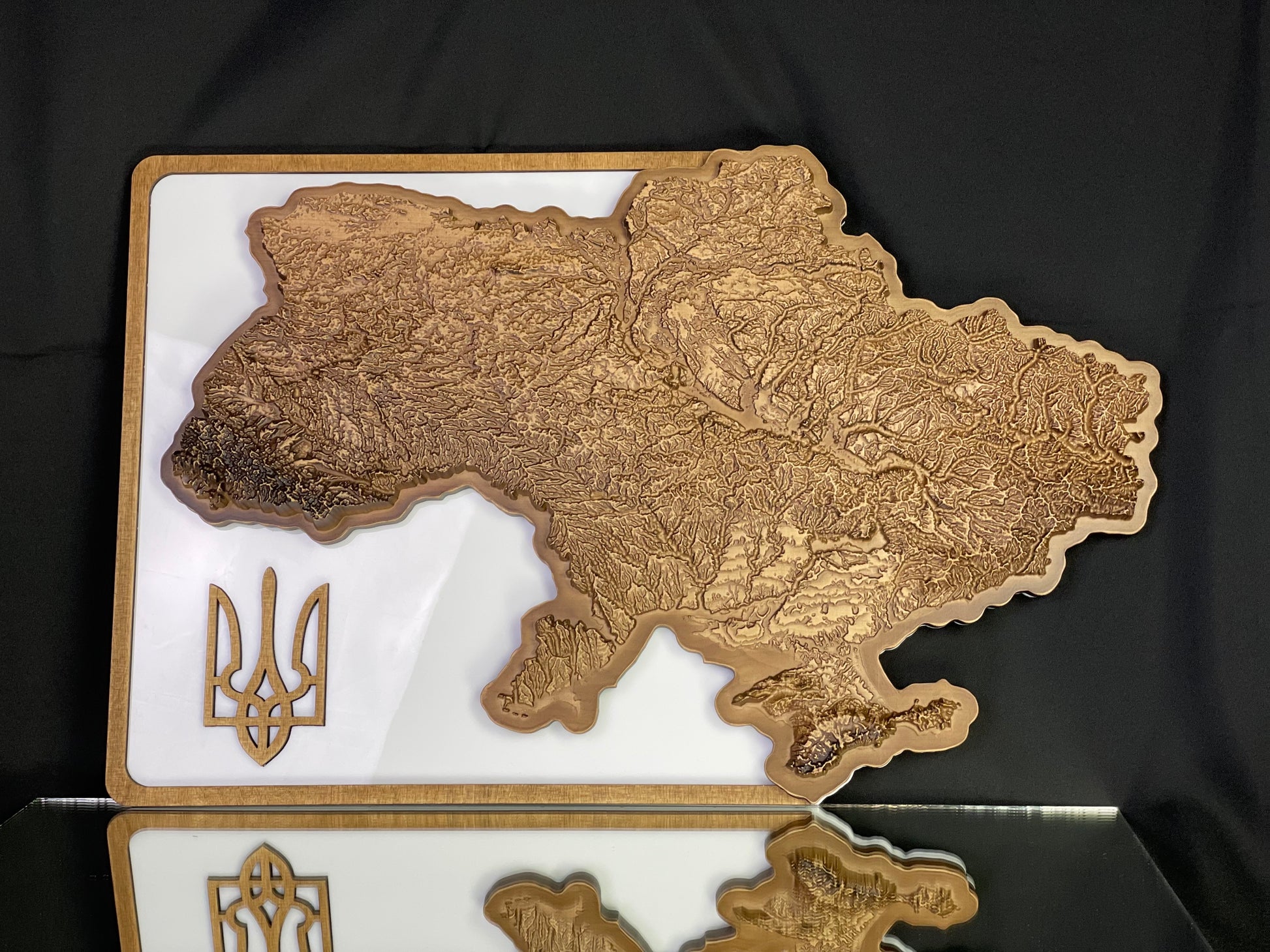 Mapa Ukrainy 3D kolor Nut, drewniana mapa podróżna, mapa topograficzna, mapa reliefowa