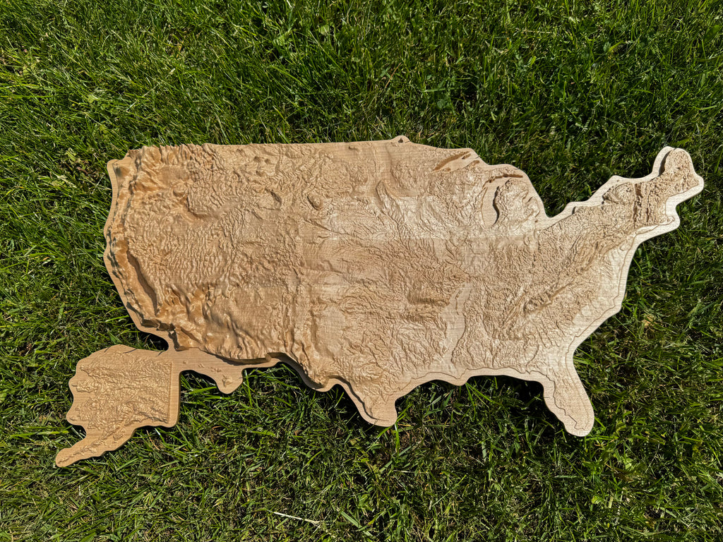 Mapa USA 3D kolor Natural, drewniana mapa podróżna, mapa topograficzna, mapa reliefowa