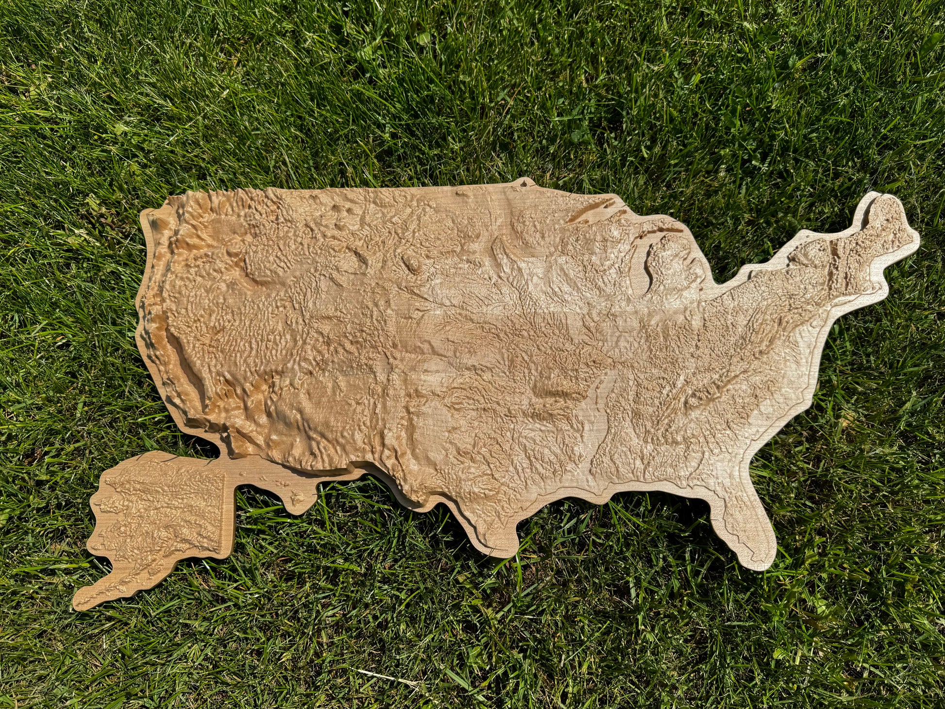Mapa USA 3D kolor Natural, drewniana mapa podróżna, mapa topograficzna, mapa reliefowa