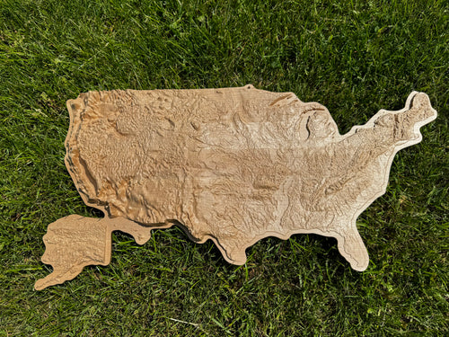 Mapa USA 3D kolor Natural, drewniana mapa podróżna, mapa topograficzna, mapa reliefowa