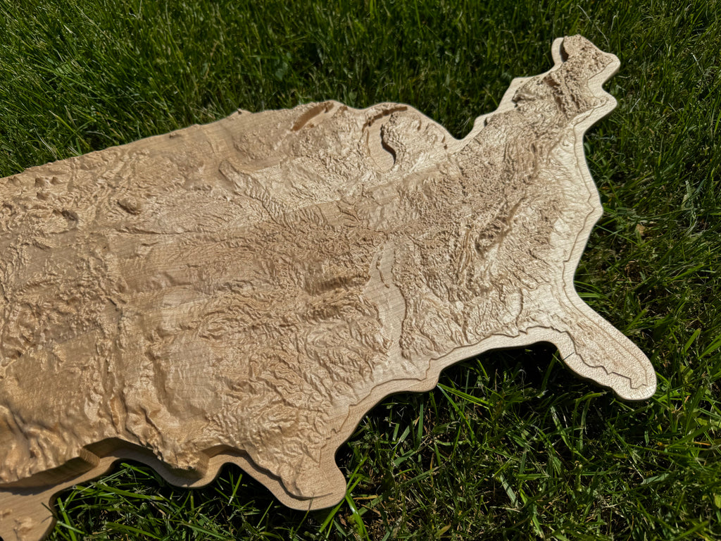 Mapa USA 3D kolor Natural, drewniana mapa podróżna, mapa topograficzna, mapa reliefowa