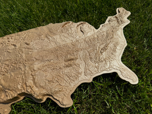 Mapa USA 3D kolor Natural, drewniana mapa podróżna, mapa topograficzna, mapa reliefowa