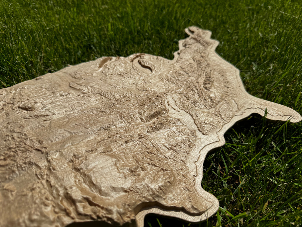 Mapa USA 3D kolor Natural, drewniana mapa podróżna, mapa topograficzna, mapa reliefowa