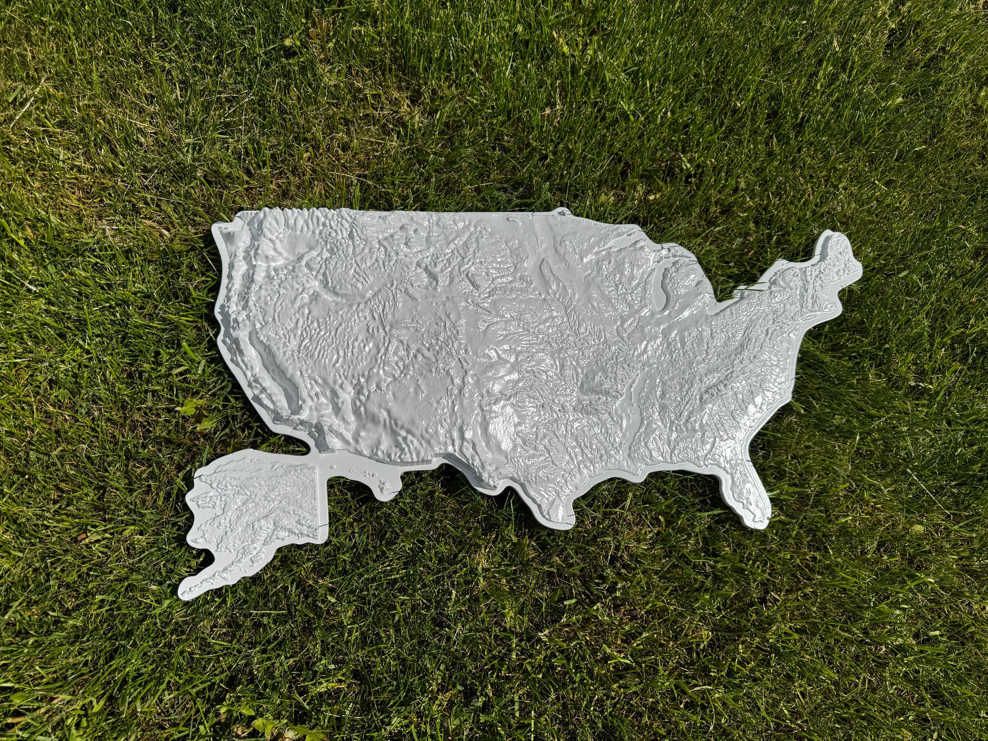 Mapa USA 3D kolor White, drewniana mapa podróżna, mapa topograficzna, mapa reliefowa