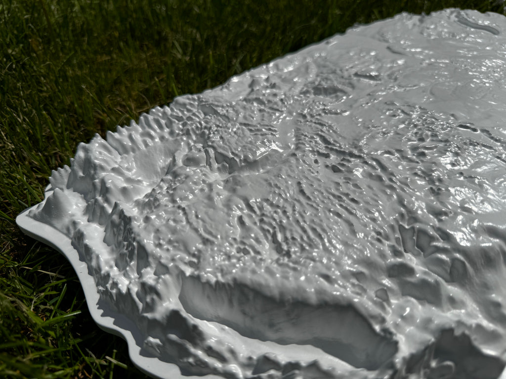 Mapa USA 3D kolor White, drewniana mapa podróżna, mapa topograficzna, mapa reliefowa