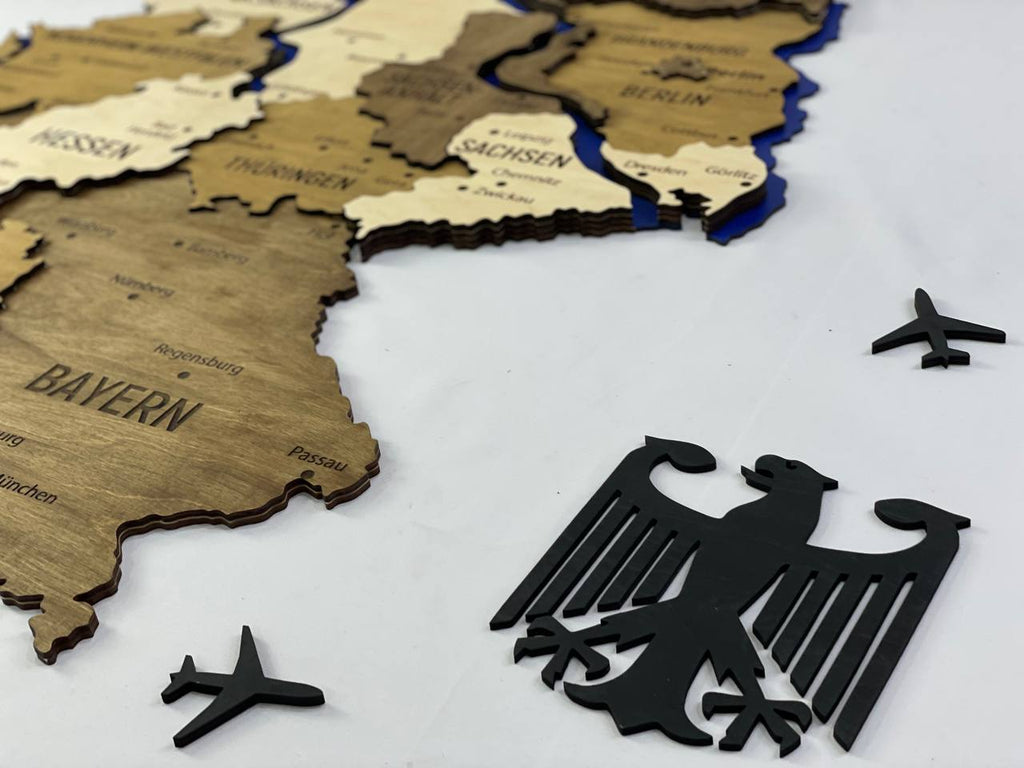 Mapa Niemiec z rzekami kolor Wonder