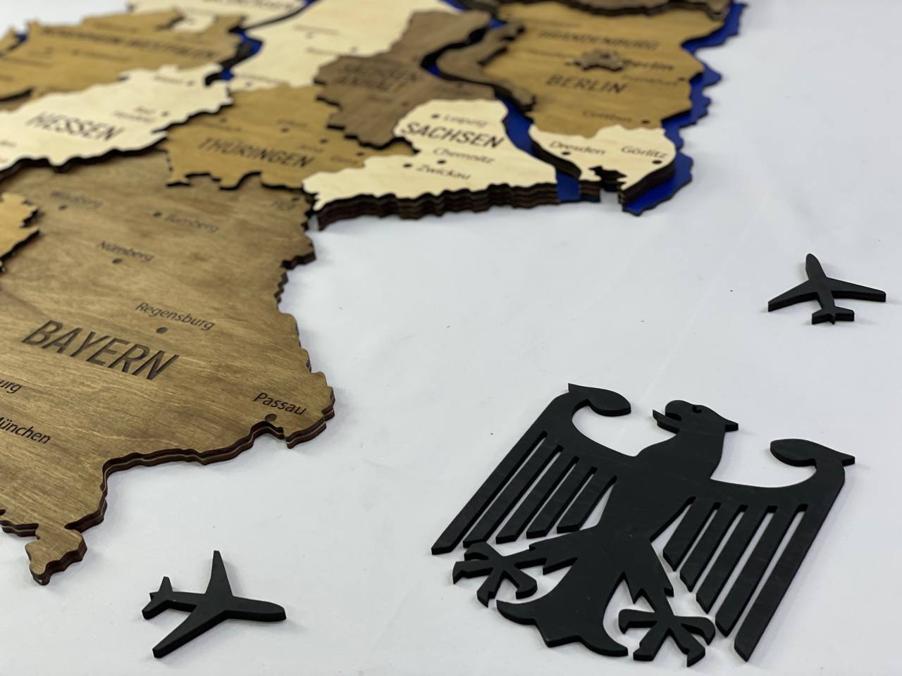 Mapa Niemiec z rzekami kolor Wonder