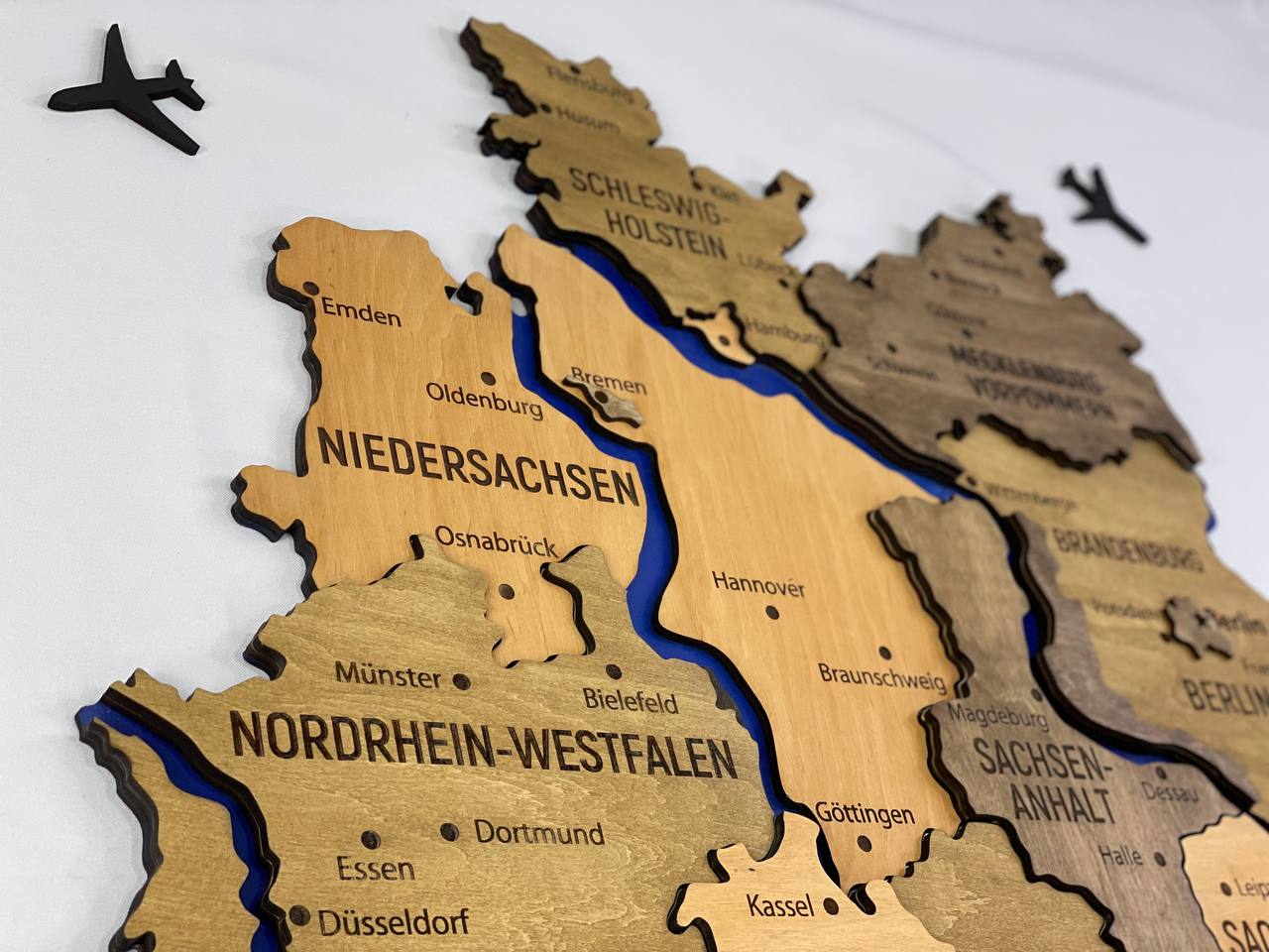 Mapa Niemiec z rzekami kolor Elis