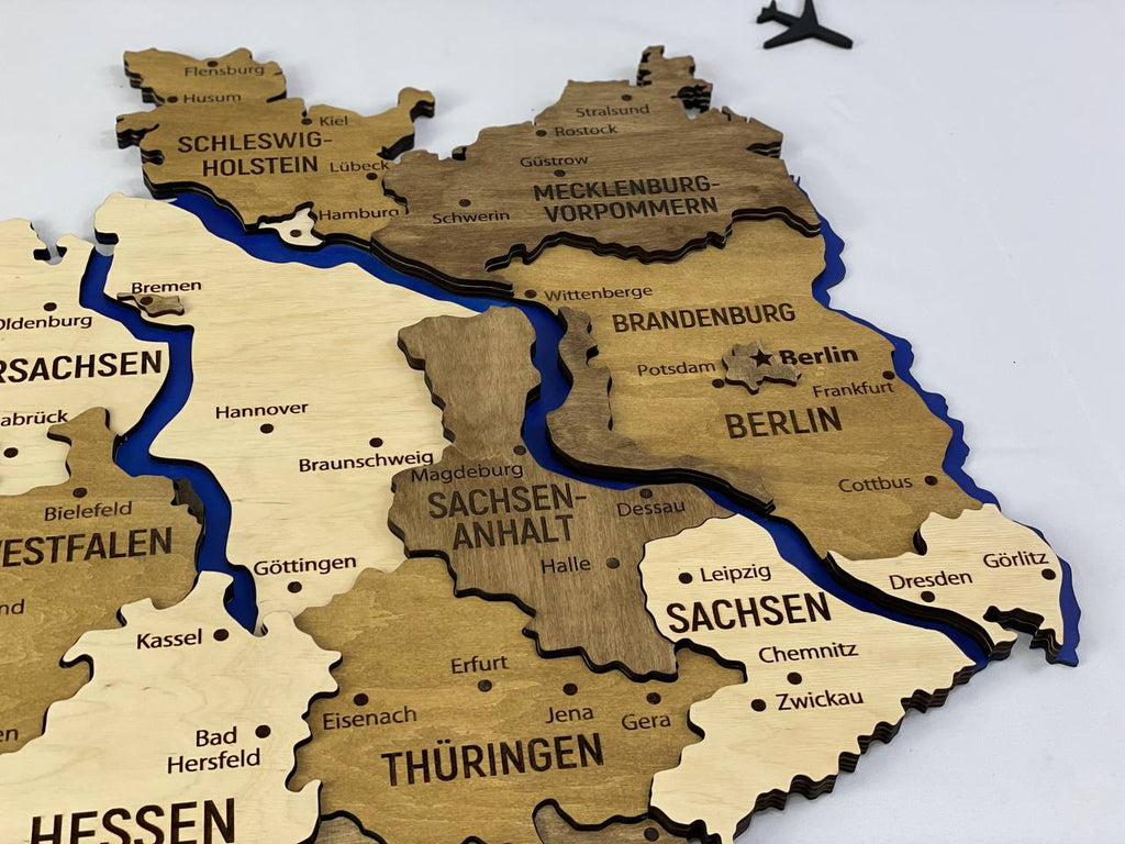 Mapa Niemiec z rzekami kolor Wonder