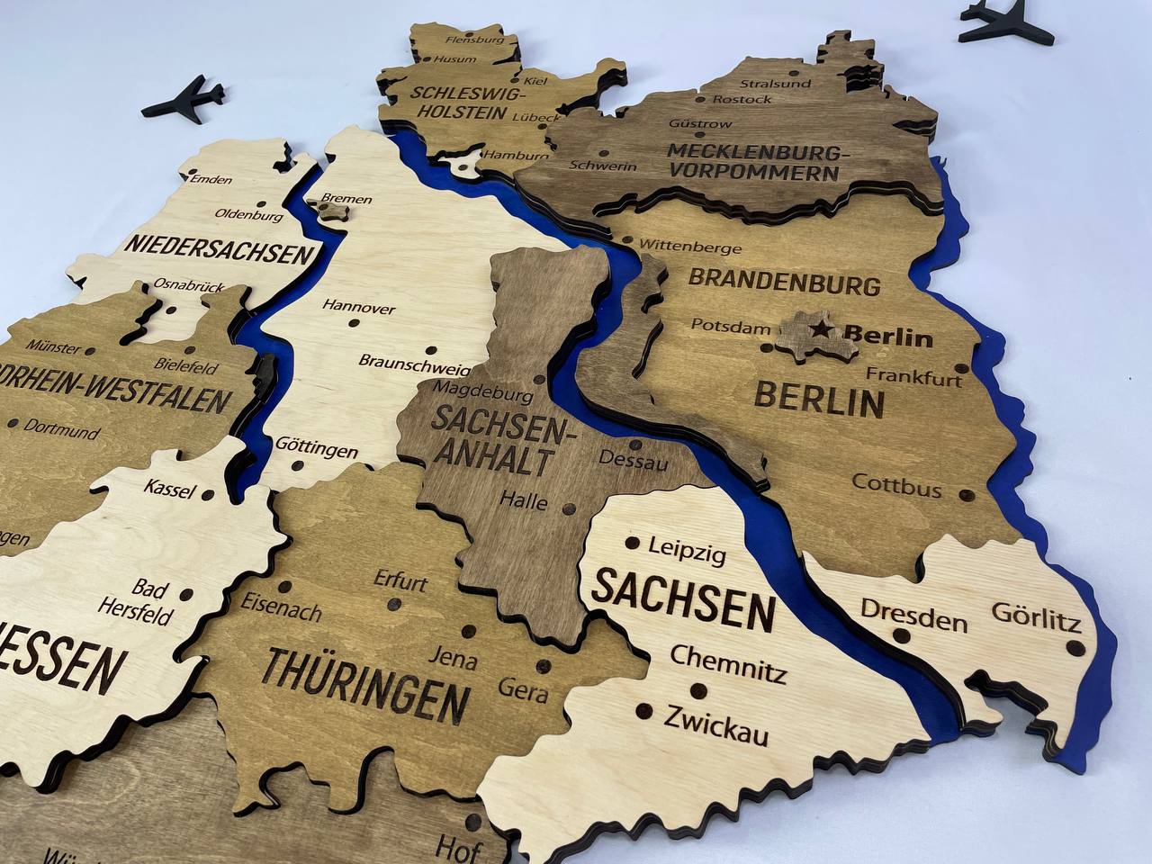 Mapa Niemiec z rzekami kolor Wonder