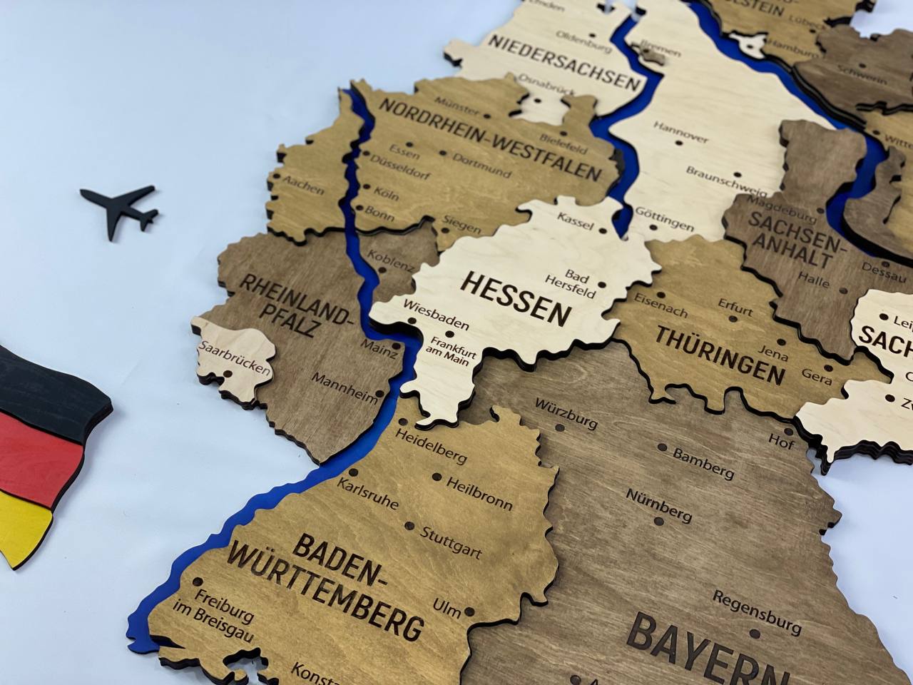 Mapa Niemiec z rzekami kolor Wonder