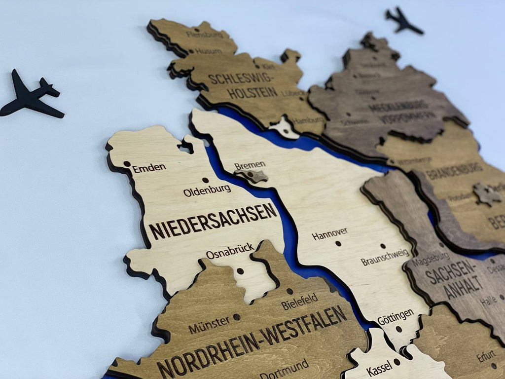 Mapa Niemiec z rzekami kolor Wonder