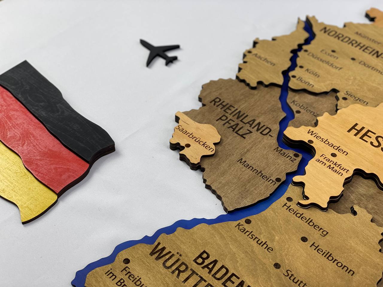 Mapa Niemiec z rzekami kolor Elis