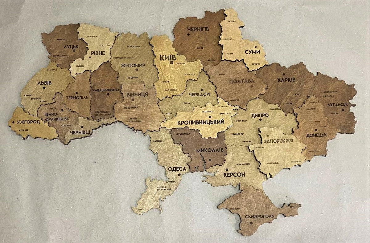 Mapa 3D Ukrainy paleta Oak